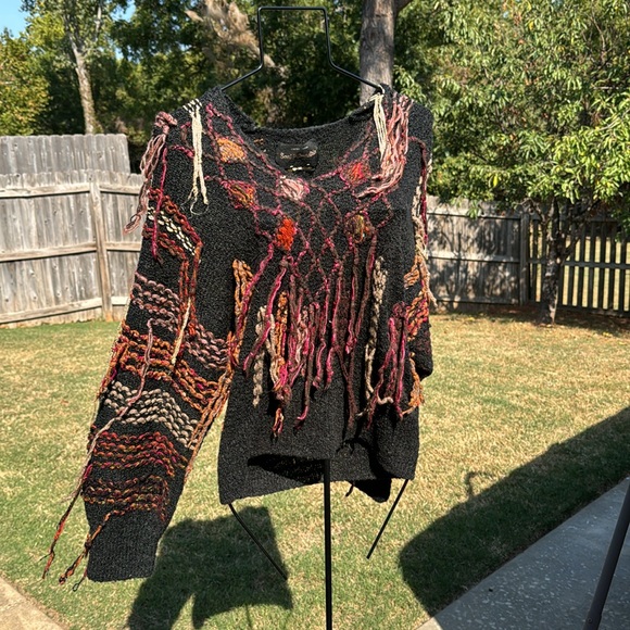 Vintage Limited Edition Sani Rubinstein Sweater Fringed England Pullover S - Picture 3 of 10